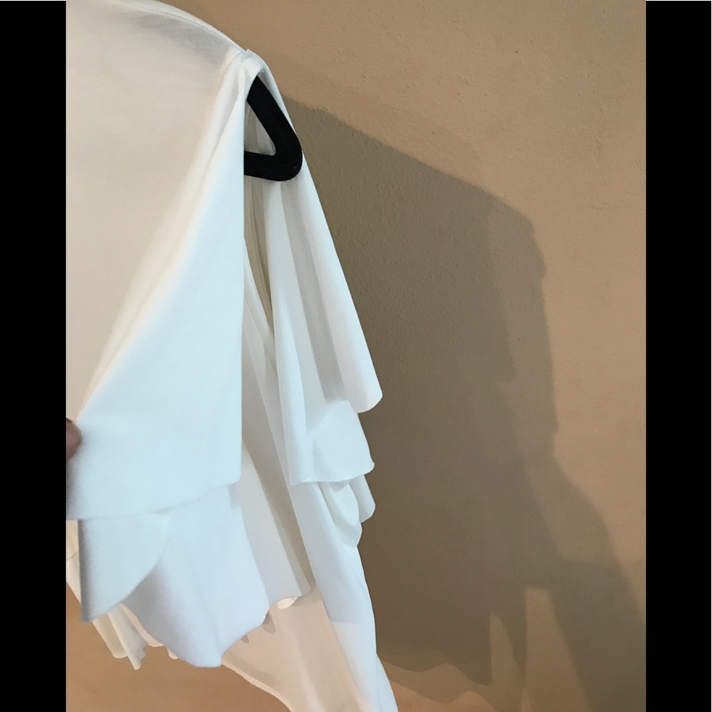 Nice Ecru Ruffle Poly Tee - Picture 4 of 4